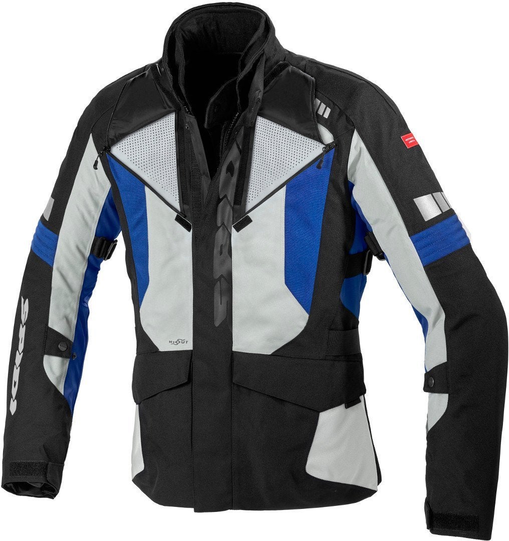 Spidi H2Out Outlander Motorcycle Textile Jacket black/grey/blue 4XL Figure 2