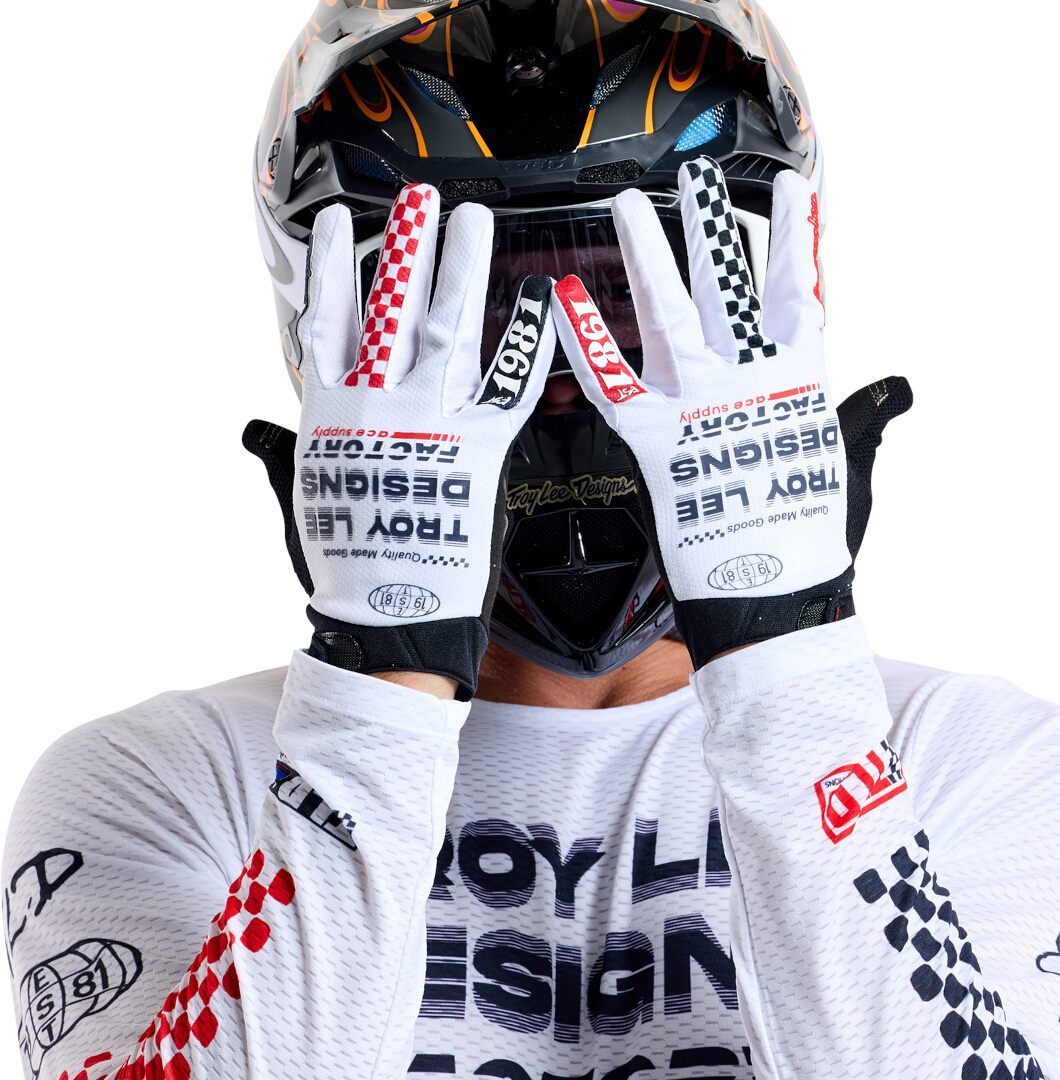 Troy Lee Designs GP Pro Factory Motocross handsker hvid/sort/rød M Figur 3