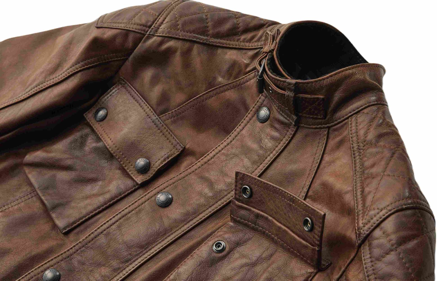 Belstaff Turner Motorcycle Leather Jacket brown L Figure 5