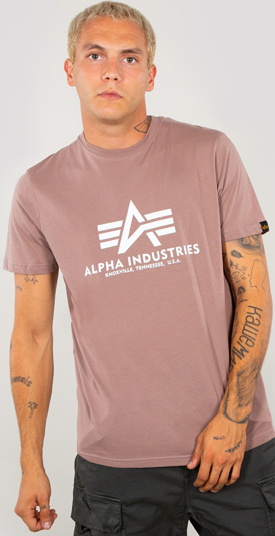 Alpha Industries Basic T-Shirt pink/weiß L Abbildung 1