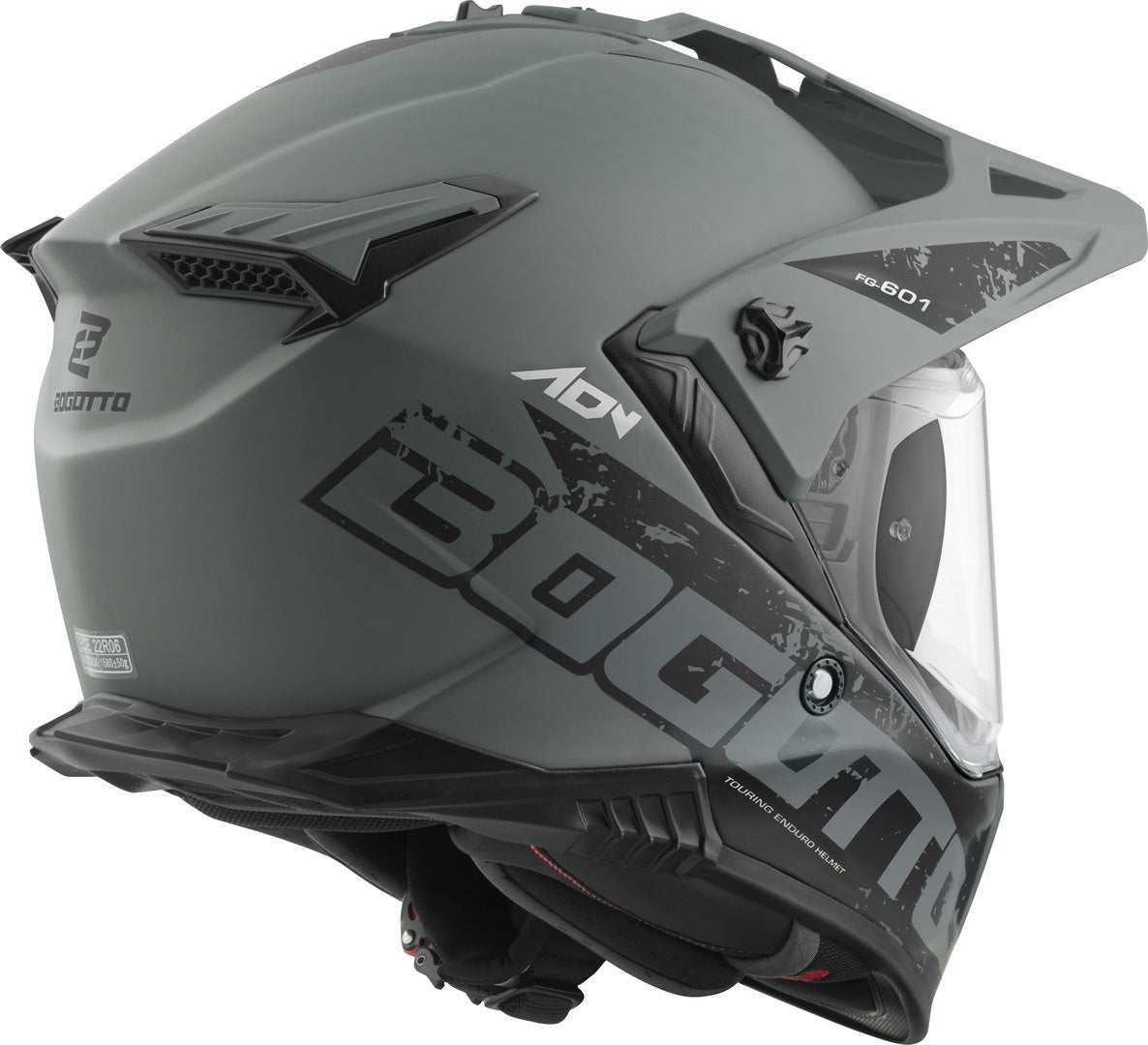 Side view of Bogotto FG-601 Duo Fiberglass Enduro Helmet