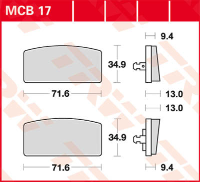TRW Lucas Bremsbelag MCB17 Figur 1