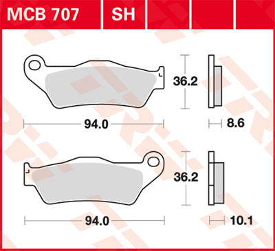 TRW Lucas Sinterbelag MCB707SH Figur 1