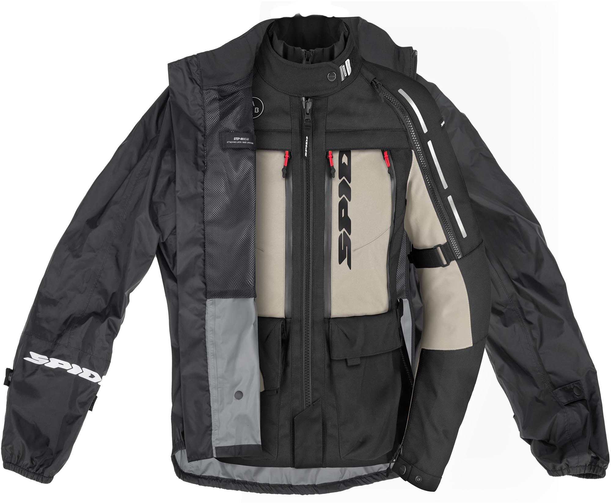 Side view of Spidi Rain Chest Insideout waterproof Ladies Motorcycle Textile Jacket