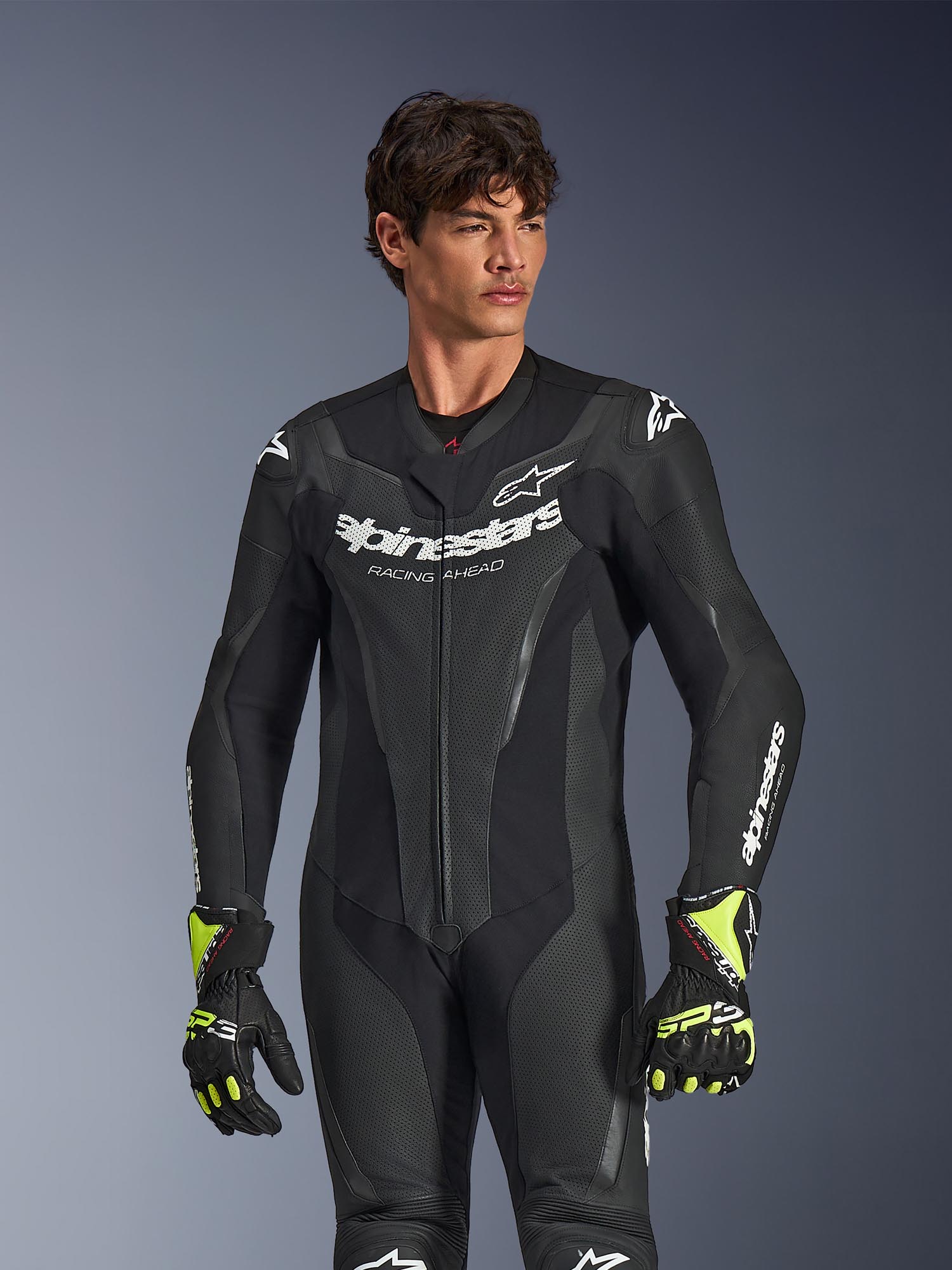 Side view of Alpinestars GP Force V2 1-Piece Motorcycle Leather Suit