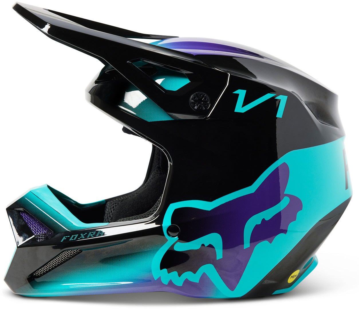 FOX V1 Toxsyk Jugend Motocross Helm schwarz Y/L (51/52) Abbildung 6