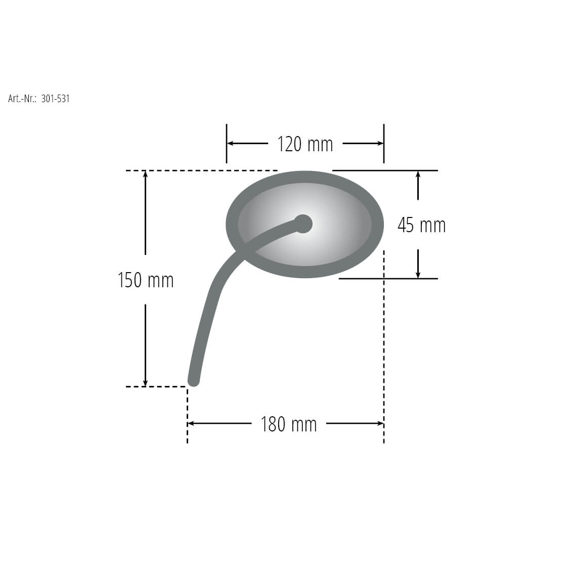 SHIN YO Lenkerspiegel, rechteckig, Alu Chrome Figura 2