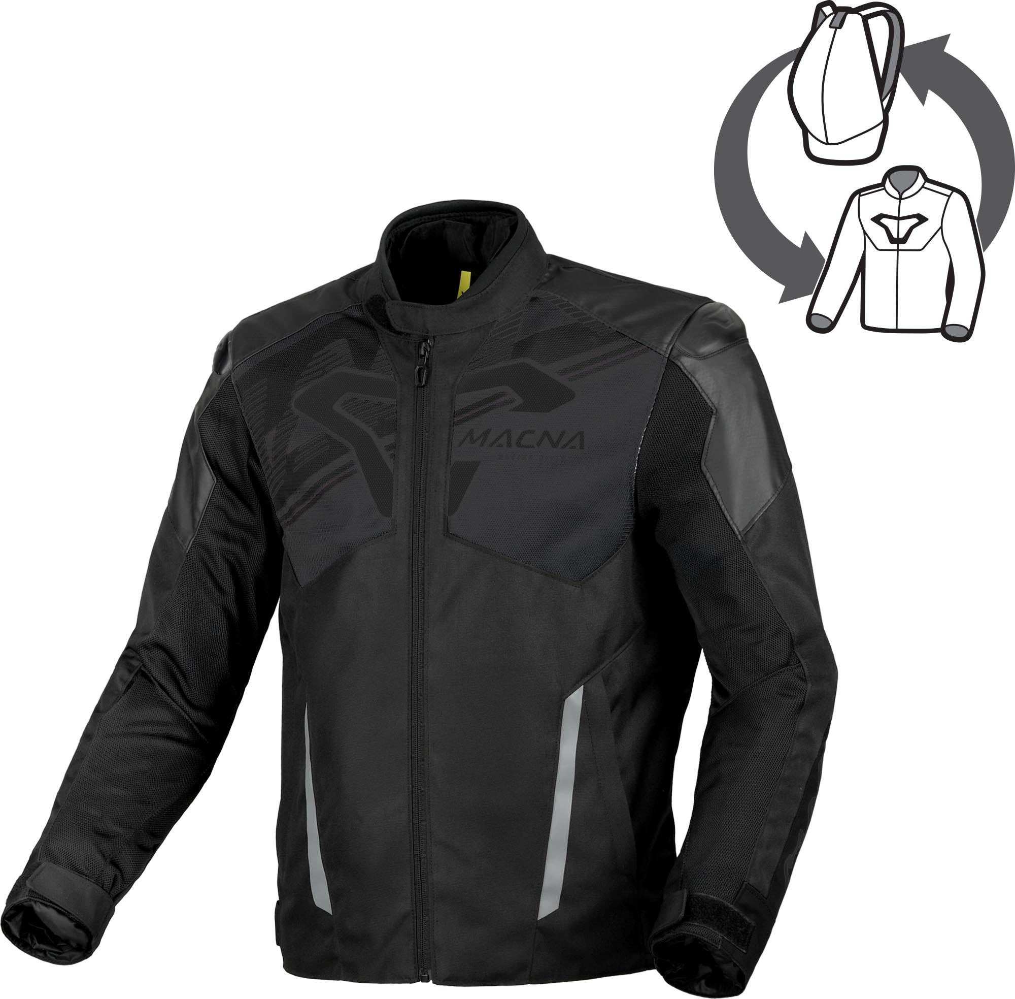Macna Sevent Veste textile moto imperméable noir L Figure 1