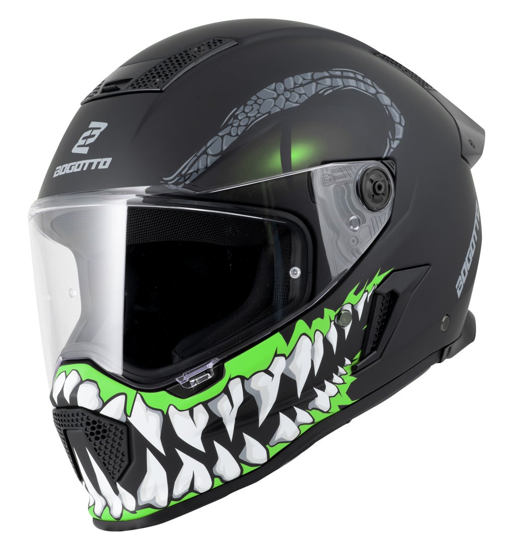 Bogotto Rapto Reptile Helm Zwart/Groene Matt M Figuur 17