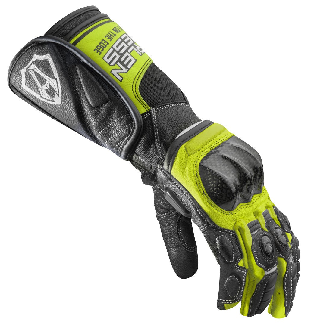 Arlen Ness Mugello Motorcykelhandsker sort/gul L Figur 3