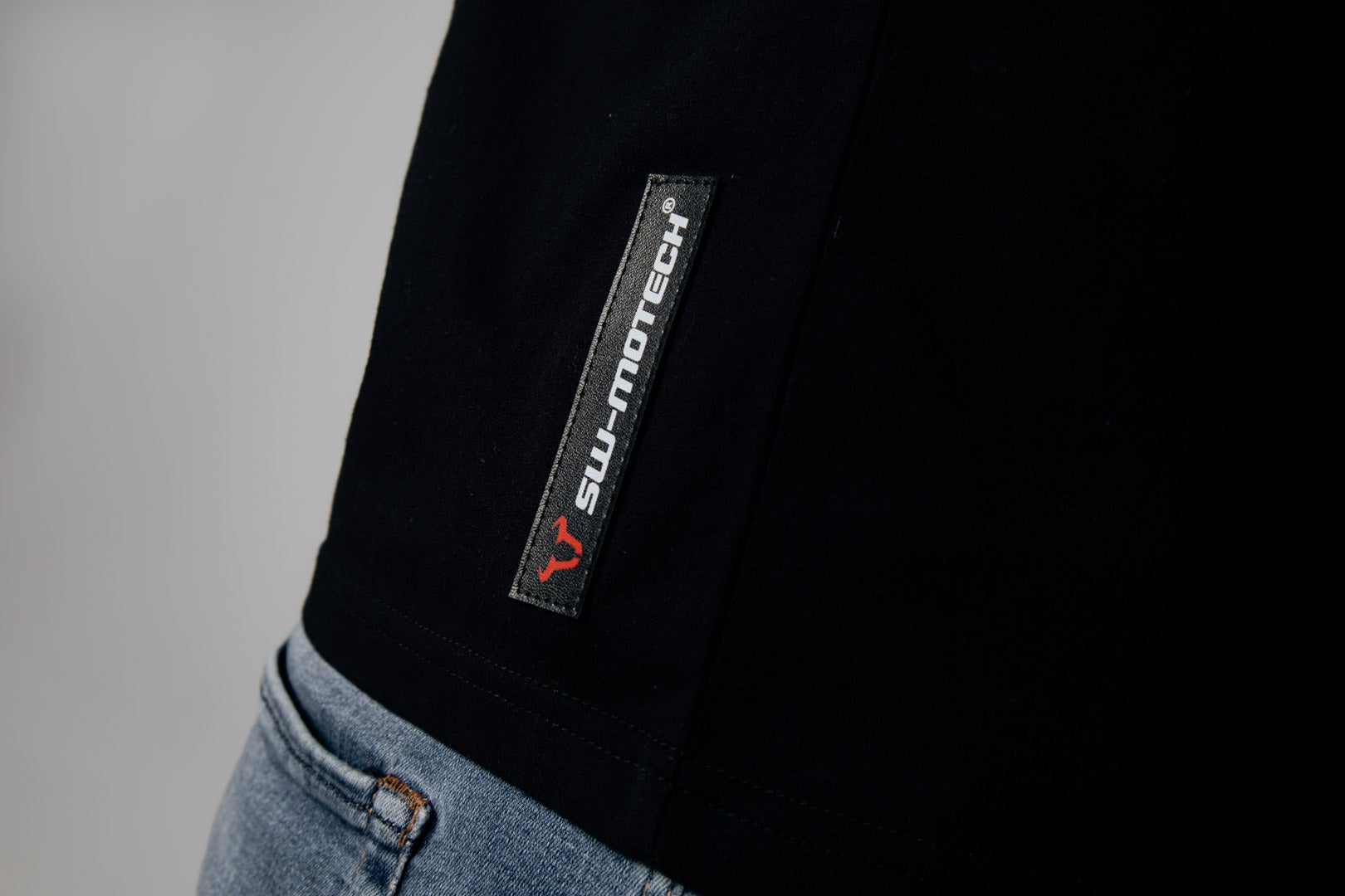 Side view of SW-Motech T-Shirt - Core Line. Black. Men. Size S.