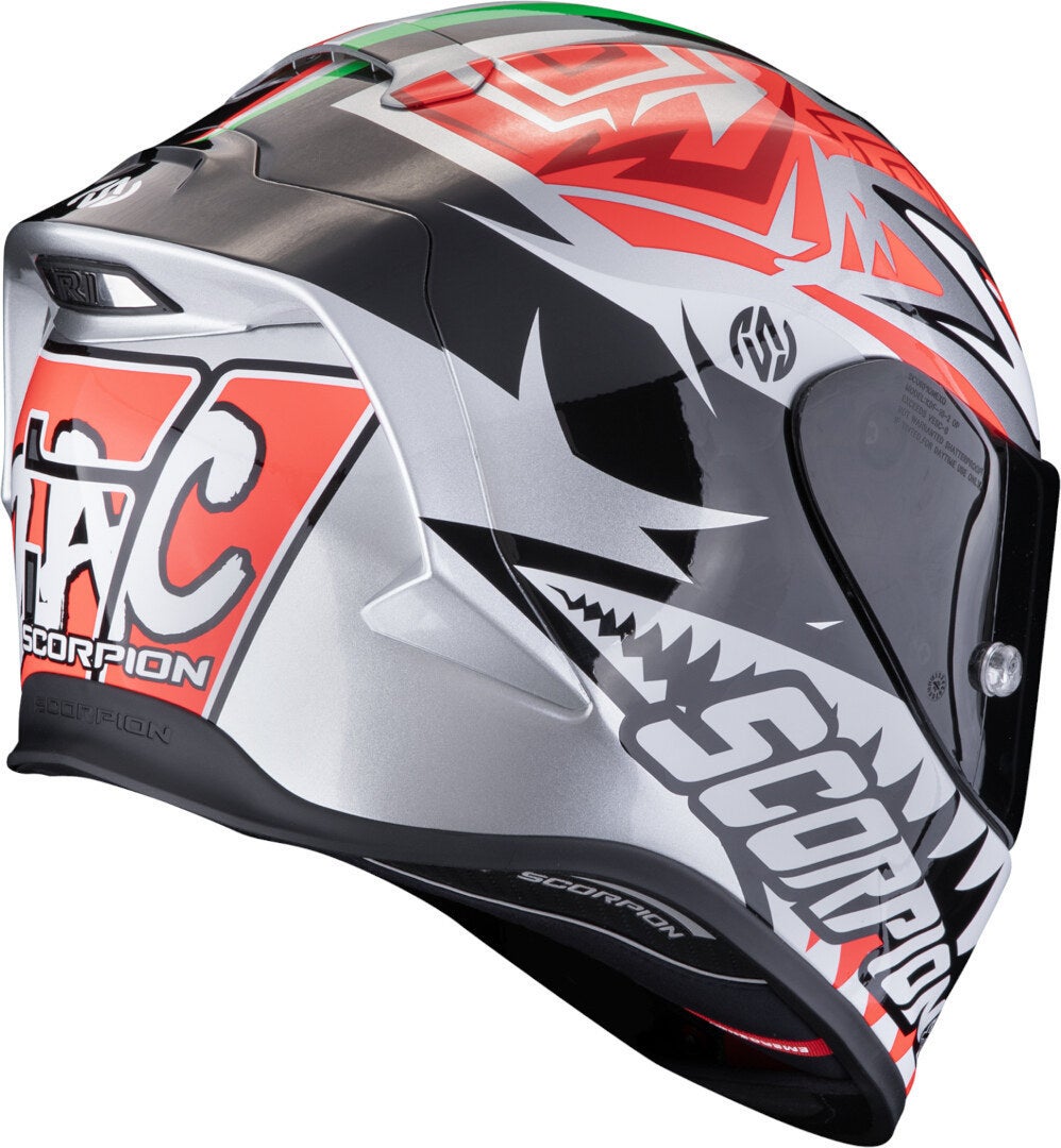 Scorpion EXO-R1 Evo Air Zaccone Replica Casco nero/argento/rosso M (57/58) Figura 2