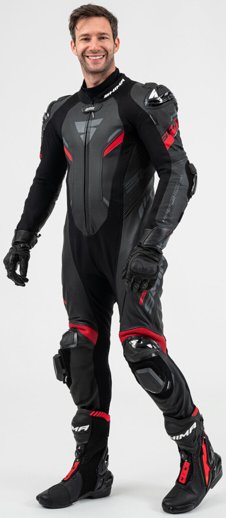 SHIMA Hyper RS perforated One Piece Motorcycle Leather Suit black/red 50 Figure 5