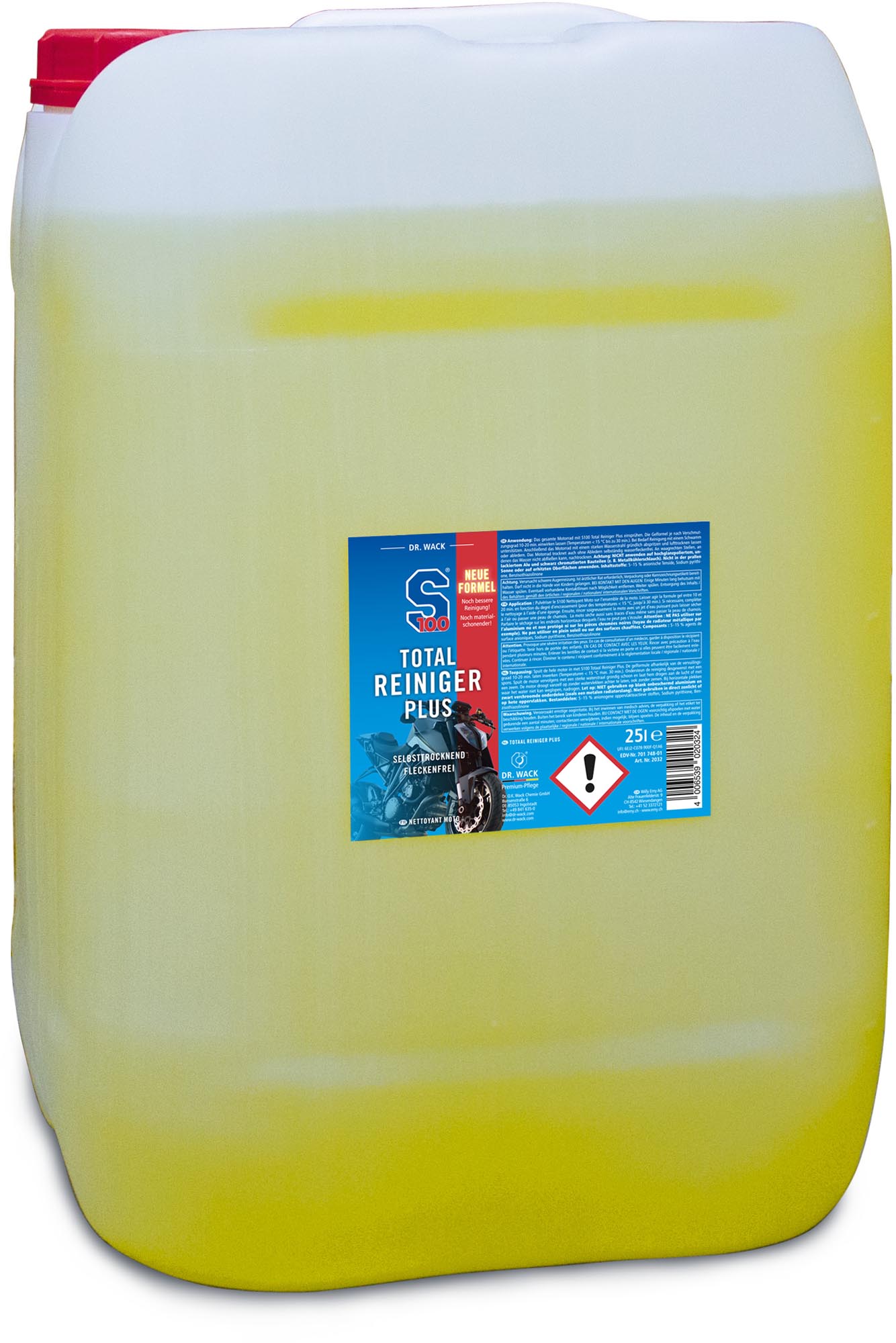 S100 Curățător total pentru motocicletă Plus recipient plastic de 25 de litri Figura 1