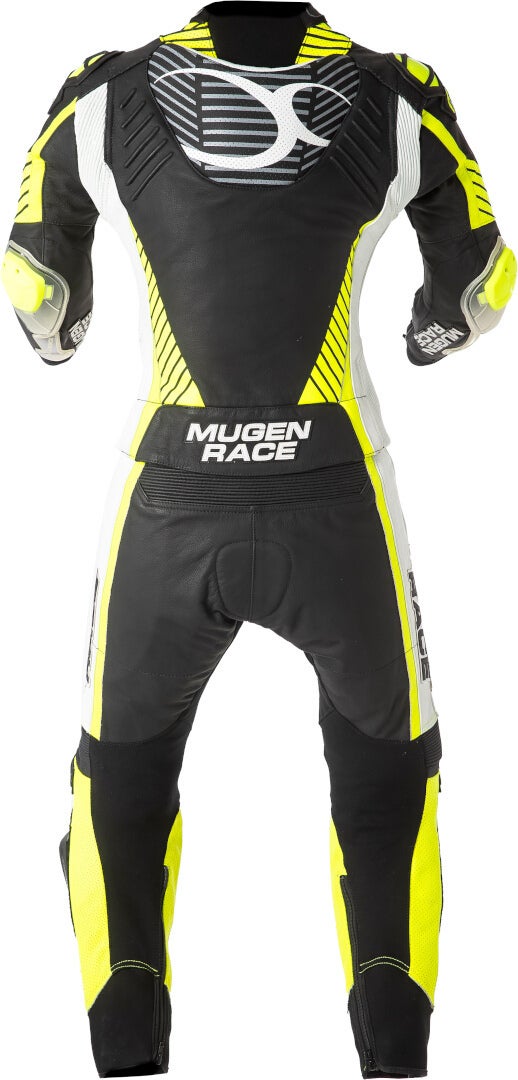 MUGENRACER Impegnato-D perforierte Damen 2-Teiler Motorrad Lederkombi schwarz/weiß/neon-gelb 40 Abbildung 2