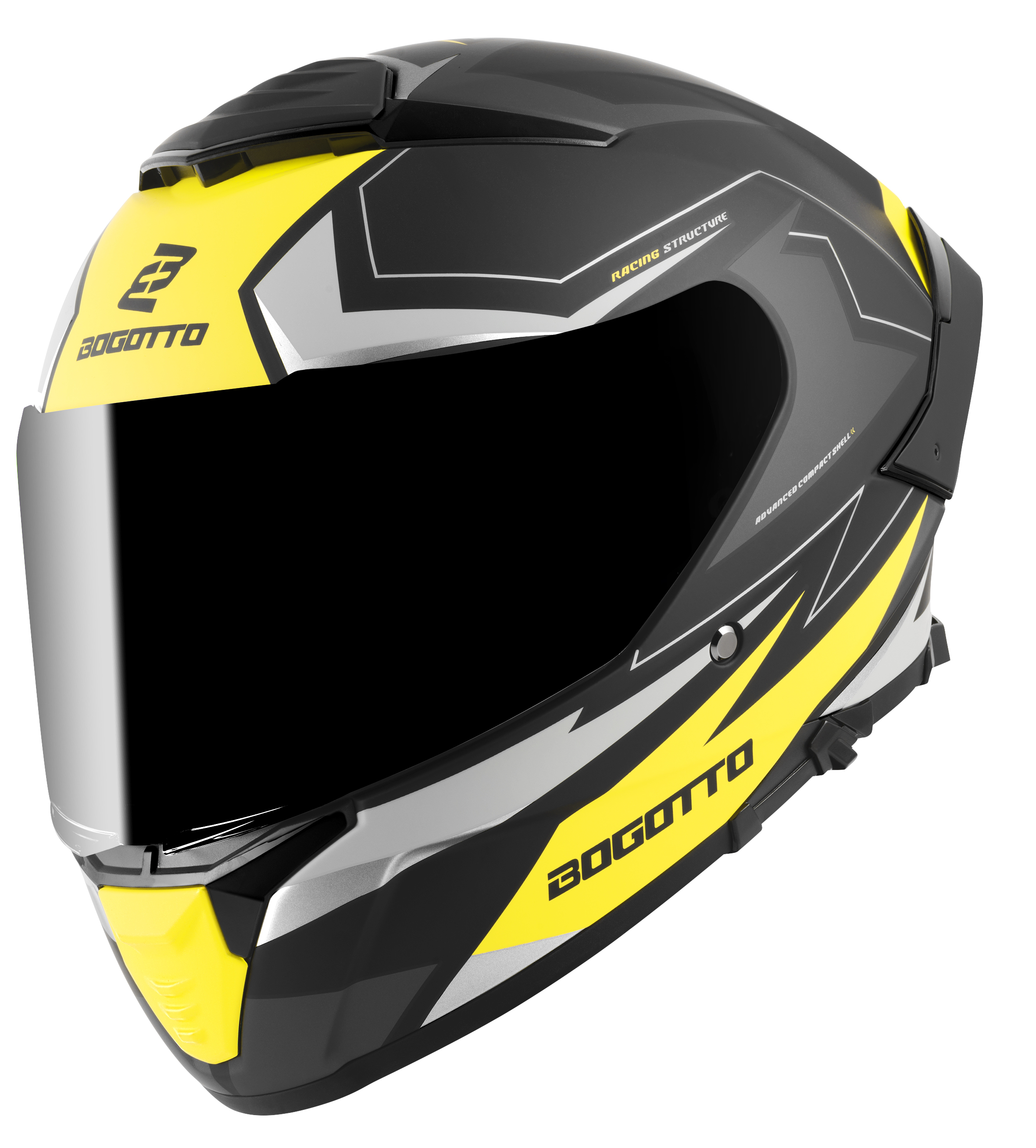 Bogotto FF118 Vilial Cască Negru mat/galben XS Figura 2