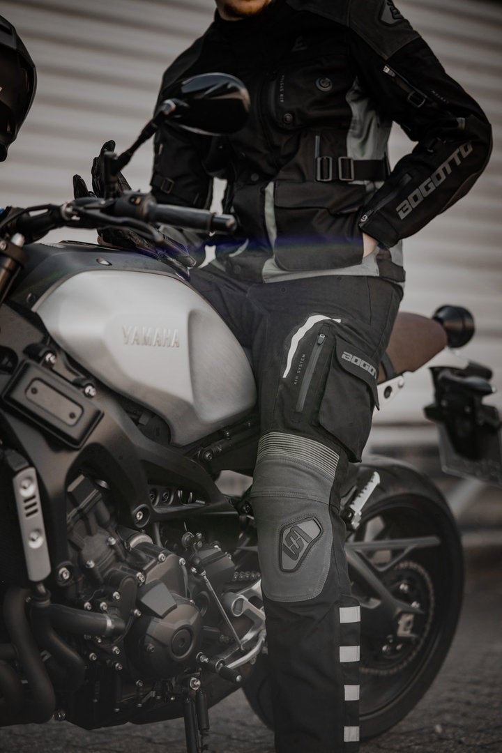 Bogotto Explorer-Z waterproof Motorcycle Leather/Textile Pants black/green M Figure 3
