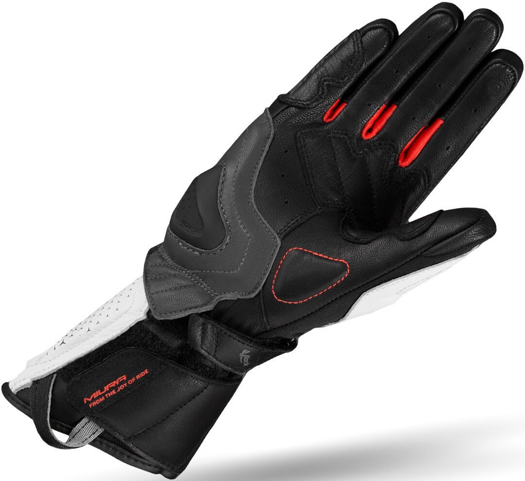 SHIMA Miura perforerede dame motorcykelhandsker sort/hvid/rød S Figur 2