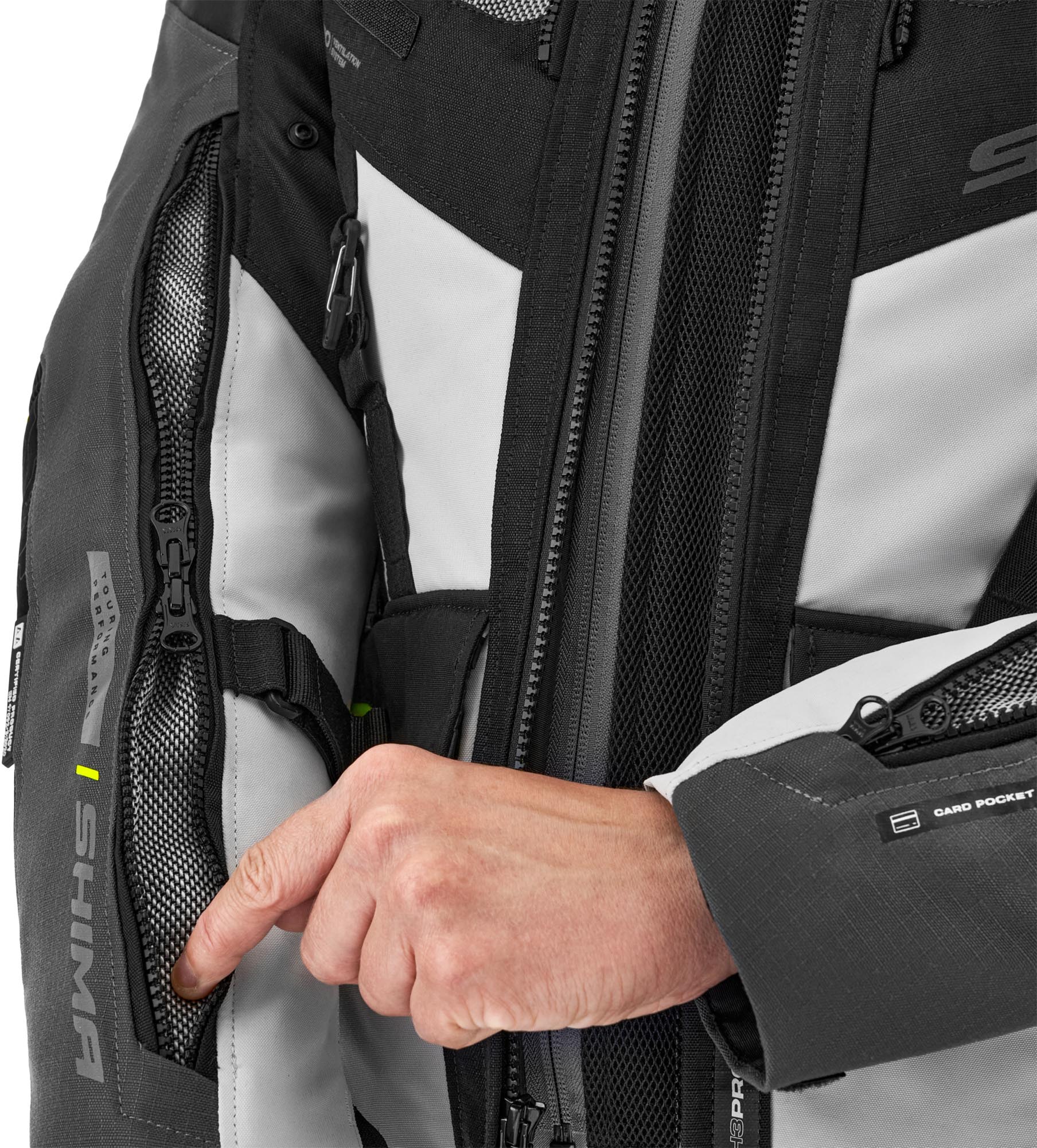 SHIMA Tracker Dámská motocyklová textilní bunda bílá/šedá/žlutá XS Obrázek 4