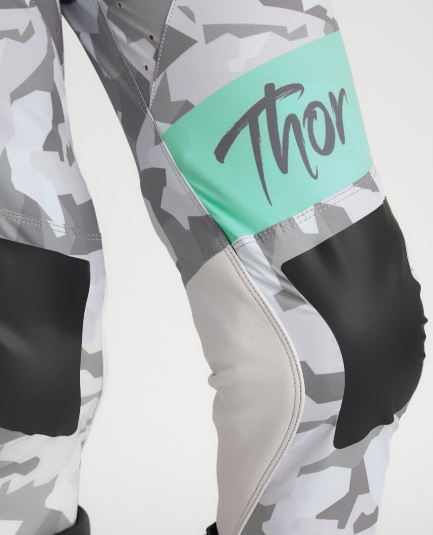Thor Sportmode Shadow Dame Motocross bukser lysegrå/grøn 1/2 Figur 8