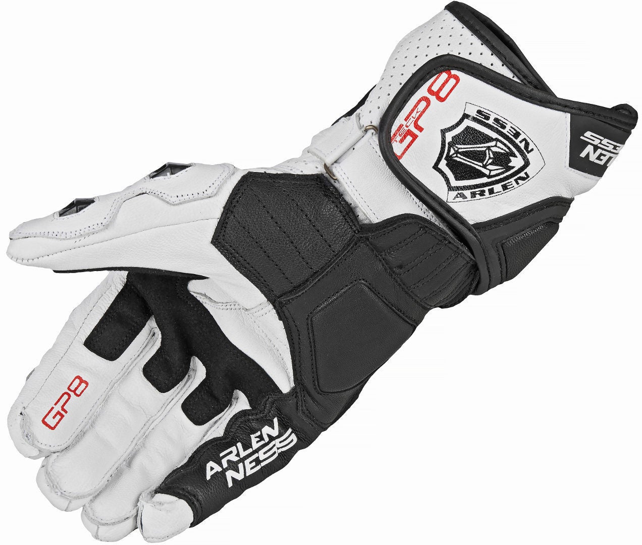 Arlen Ness Yakun Motorcycle Gloves white/black L Figure 4