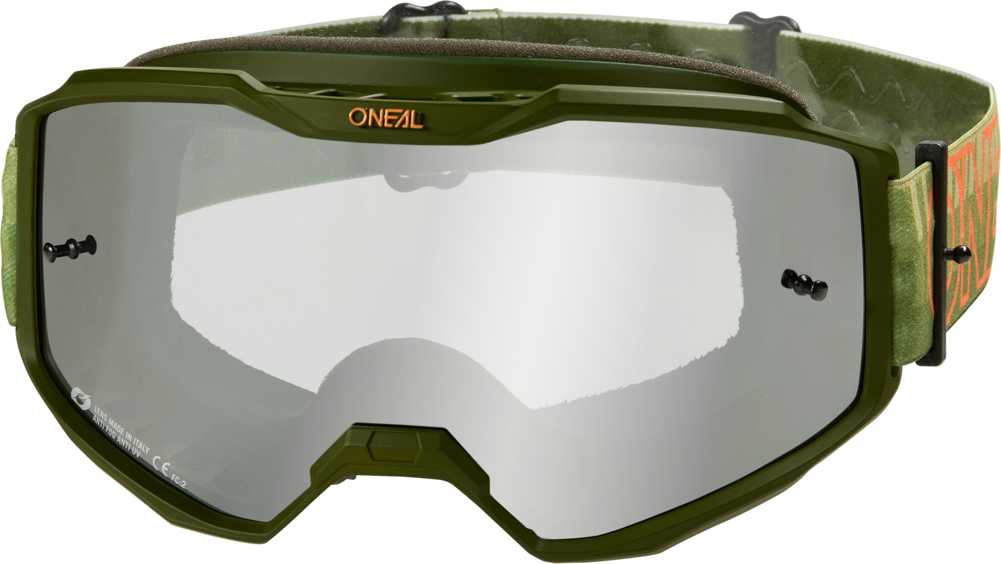 Oneal B-10 STRIPED Mirrored Ochelari de motocross verde/portocaliu Figura 3