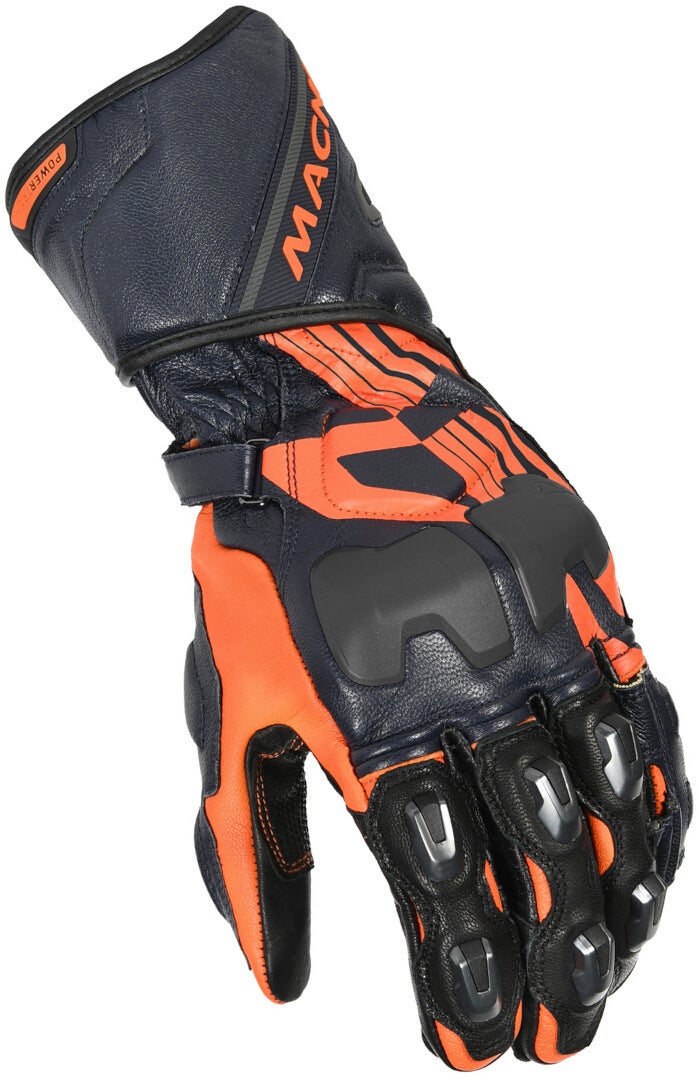 Macna Powertrack Motorcykel handsker blå/orange M Figur 1