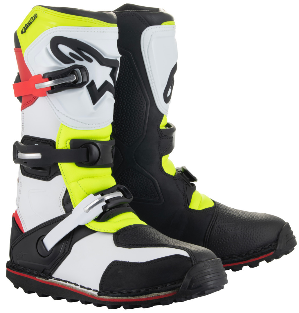 Alpinestars Men's White/Red/Yellow Tech-T Motorcycle Boots