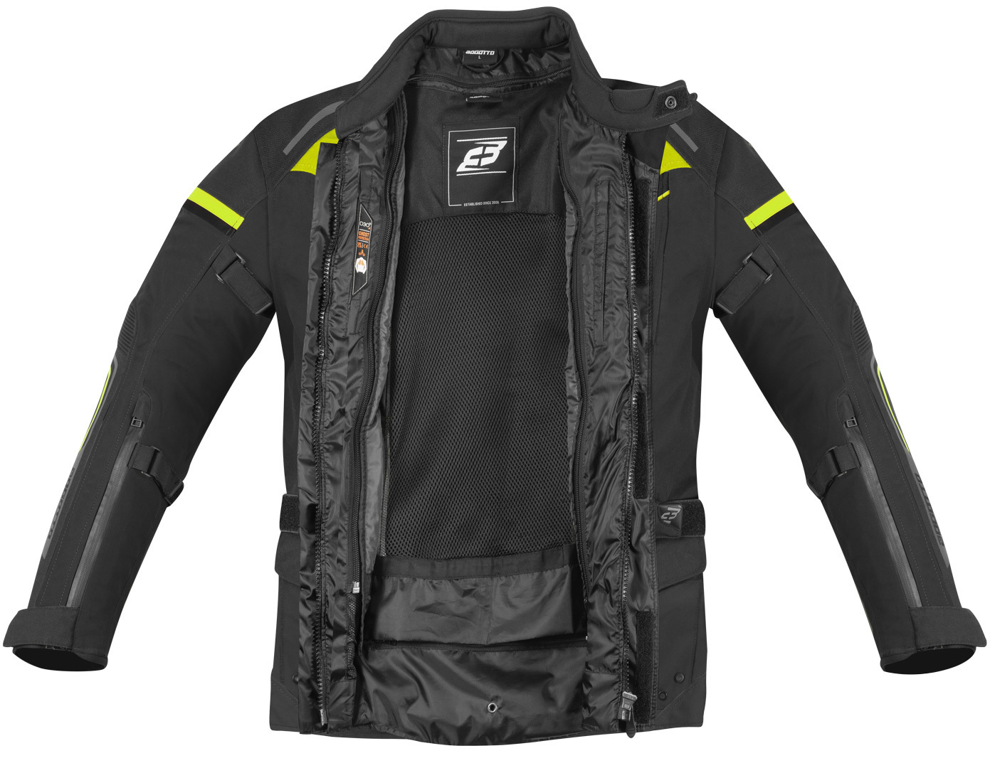 Bogotto Shado Jachetă textilă impermeabilă laminată 2in1 pentru motociclete negru/neon L Figura 4