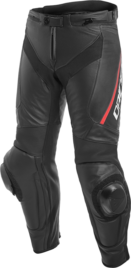Dainese Delta 3 Perforierte Motorrad Lederhose schwarz/rot 52 Abbildung 1