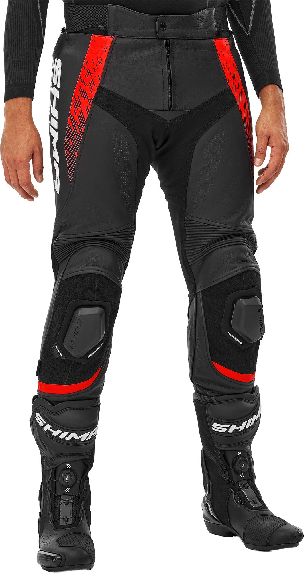 SHIMA STR 2.0 Motorrad Lederhose schwarz/rot/fluo-dunkelrot 56 Abbildung 3