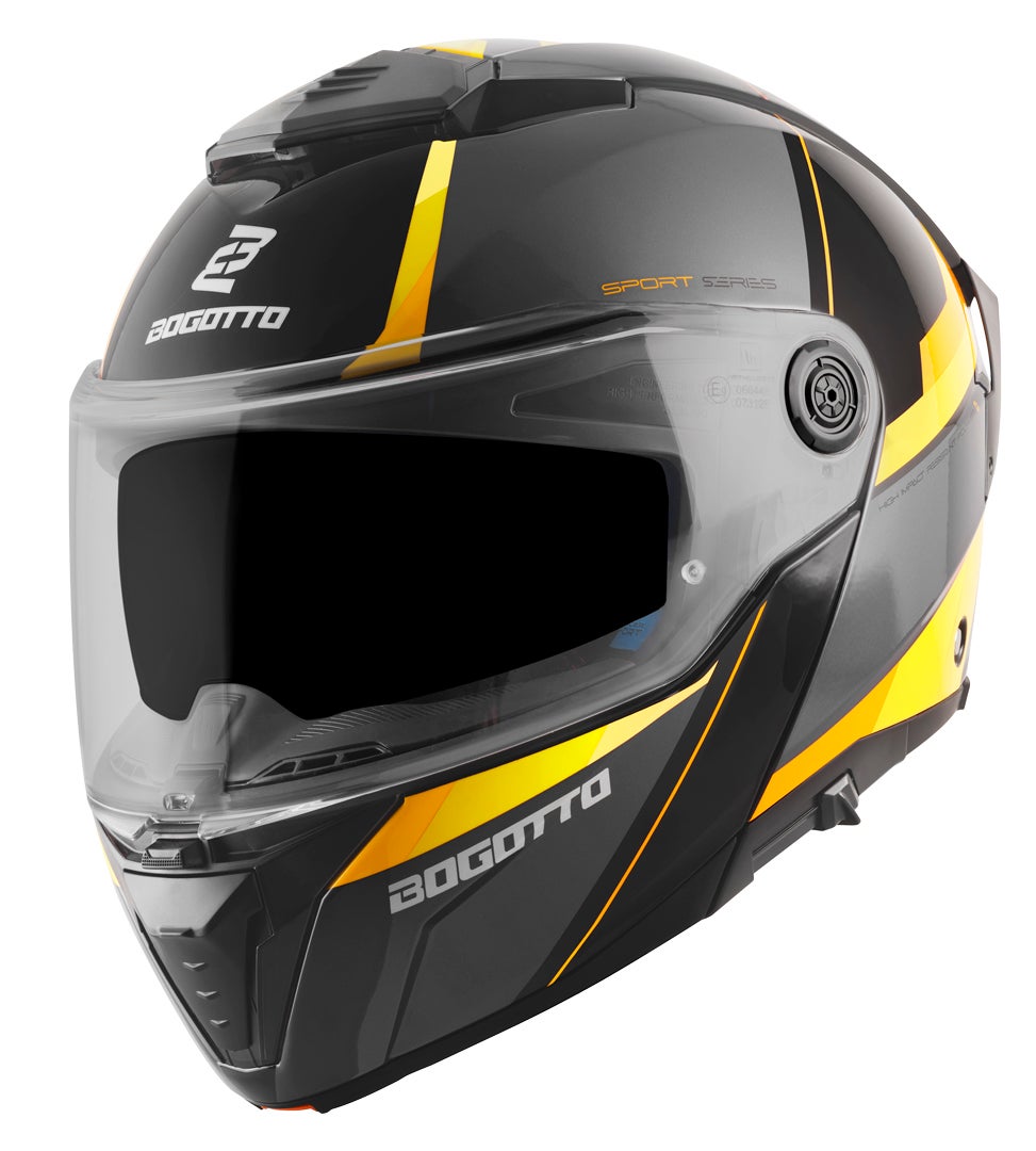 Bogotto FF404 Ezion Casque modulable noir mat/jaune S Figure 3