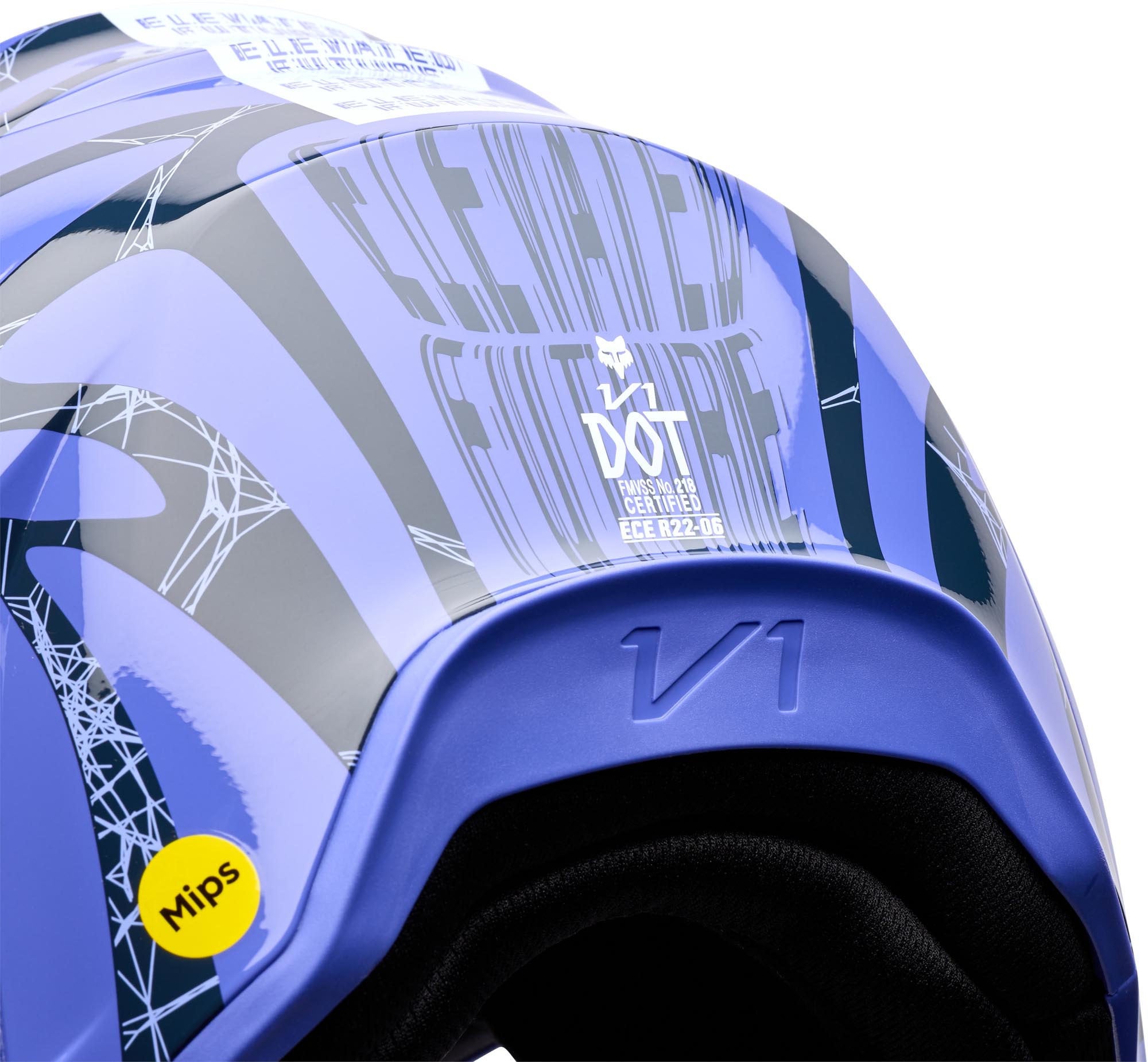 FOX V1 Diffuse Special Edition Casco da motocross giovanile viola/nero Y/M (51/52) Figura 7