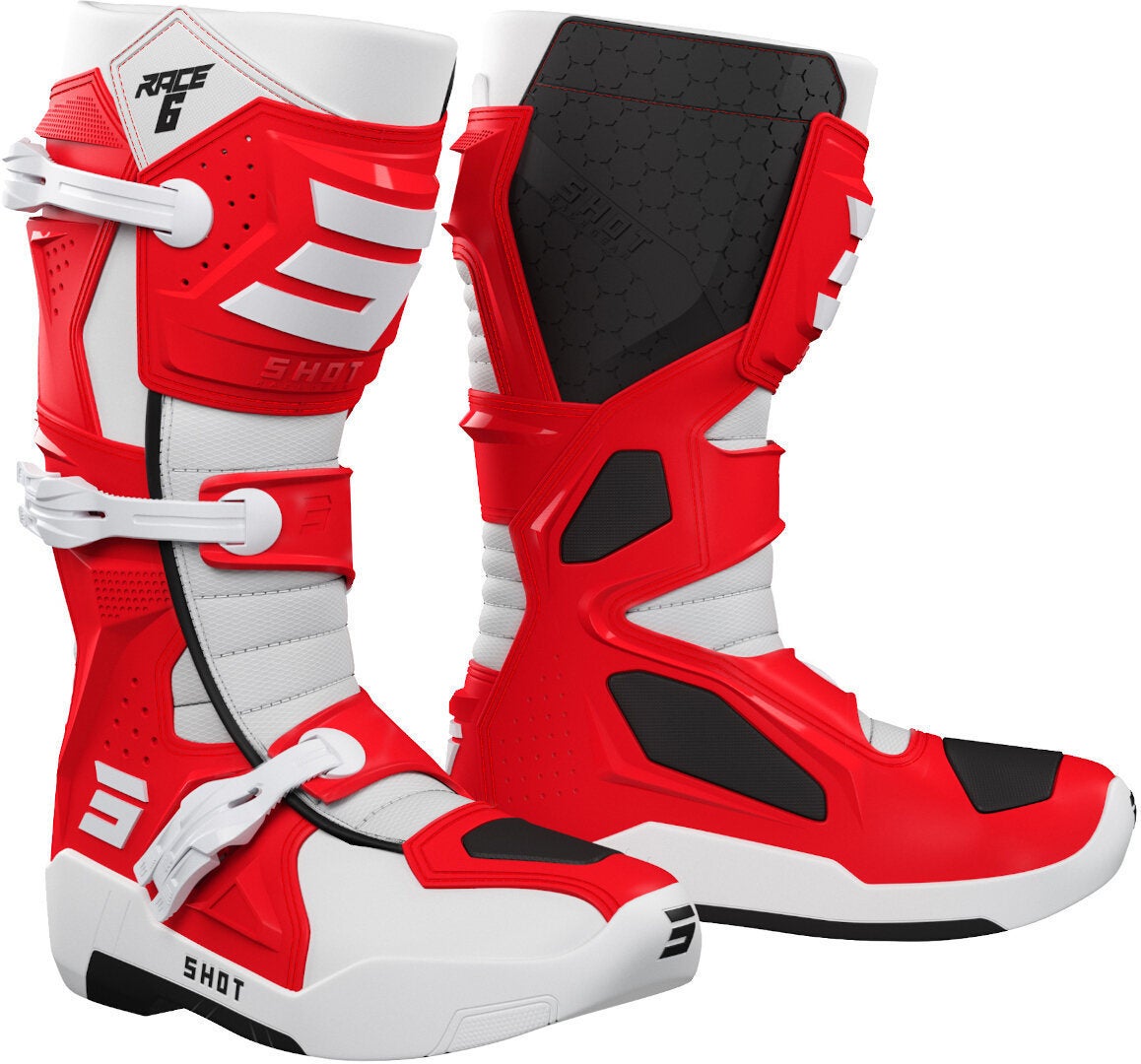 Shot Race 6 Motocross Boots red/white 43 Figure 1