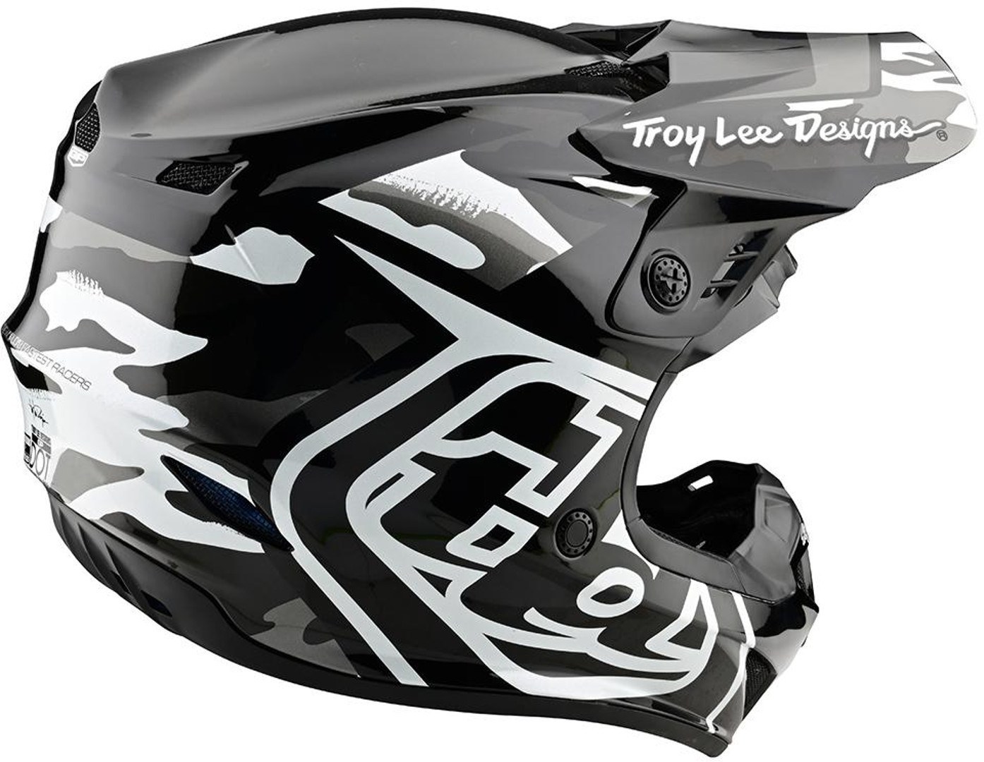 Troy Lee Designs GP Overload Camo Cască de motocross alb/negru XS Figura 5