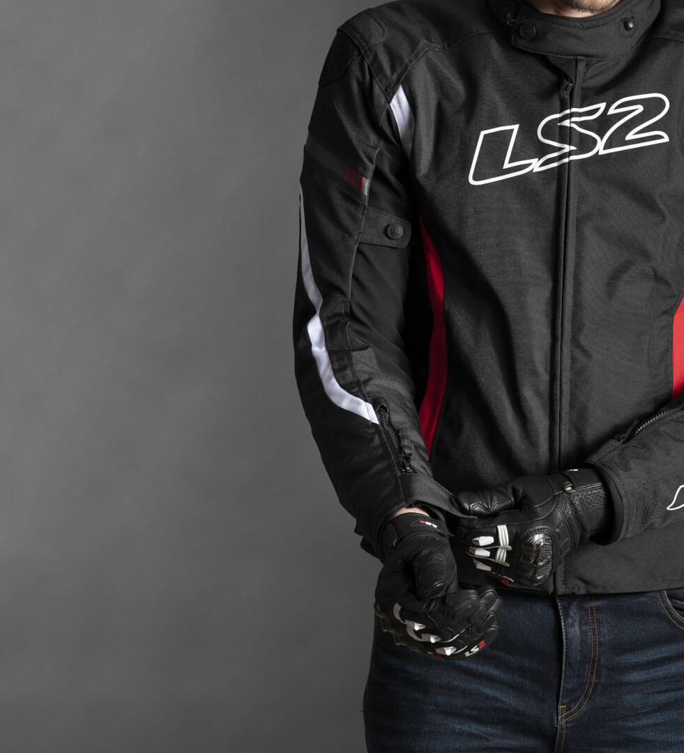 LS2 Gate waterproof Motorcycle Textile Jacket black/red/white L Figure 4