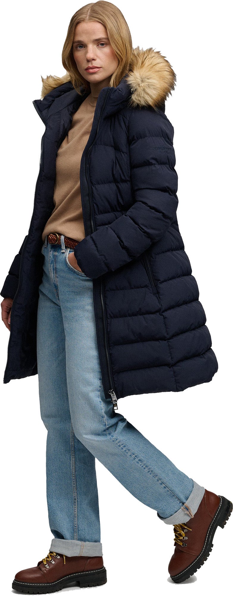 Superdry & Co Fuji Damesjas Donker Marineblauw XS Figuur 6
