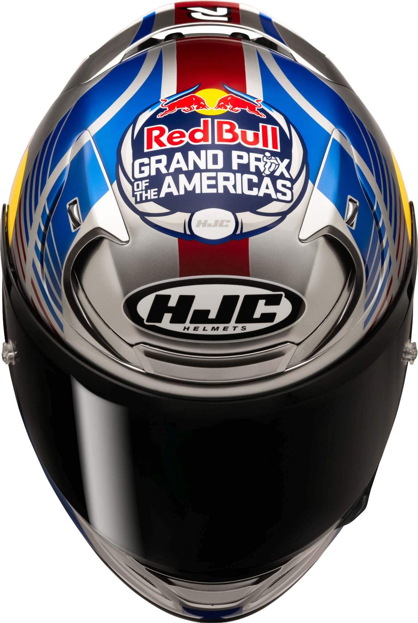Side view of HJC RPHA 12 Red Bull Austin GP II Helmet