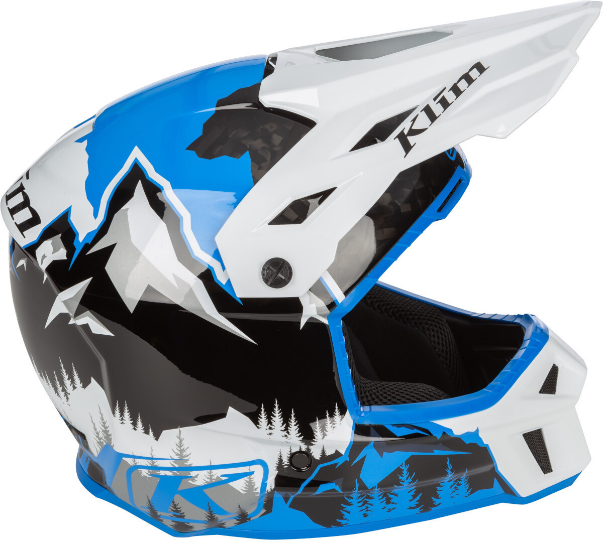 Side view of Klim F3 Carbon DNA Snowmobile Helmet