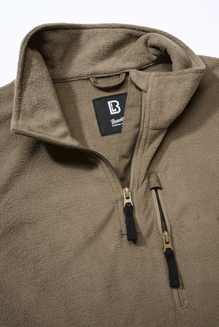 Brandit Fleece Pull demi-zip olive 7XL Figure 4