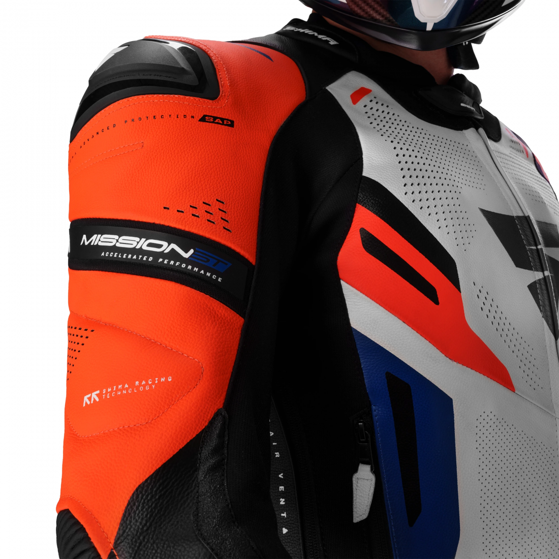 SHIMA Mission ST Motorcycle Leather Jacket black/white/red 58 Figure 10