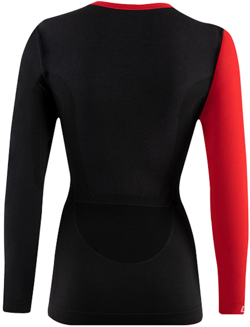 Lenz 6.0 Merino Round Neck Doamna Mânecă Lungă Negru/Roșu XS Figura 2