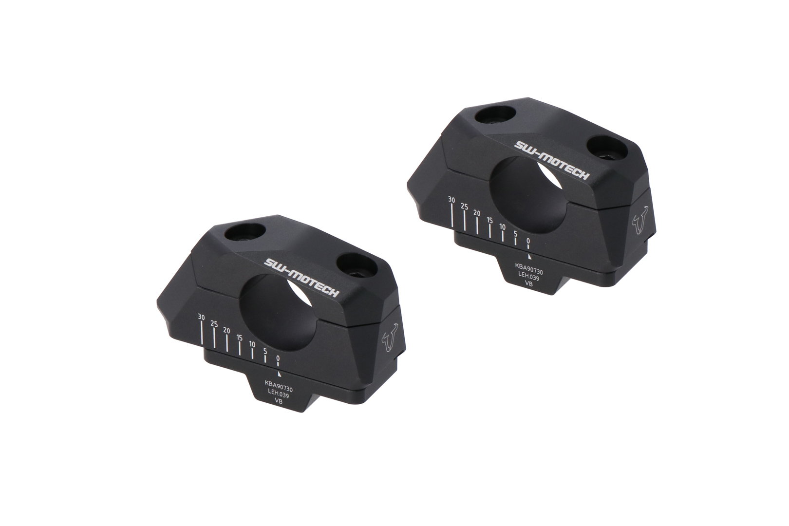 Variabilă spate cu bară SW-Motech pentru ghidon Ø28 - H=28mm. Spate 5/10/15/20/25/30 mm. Negru. Figura 1