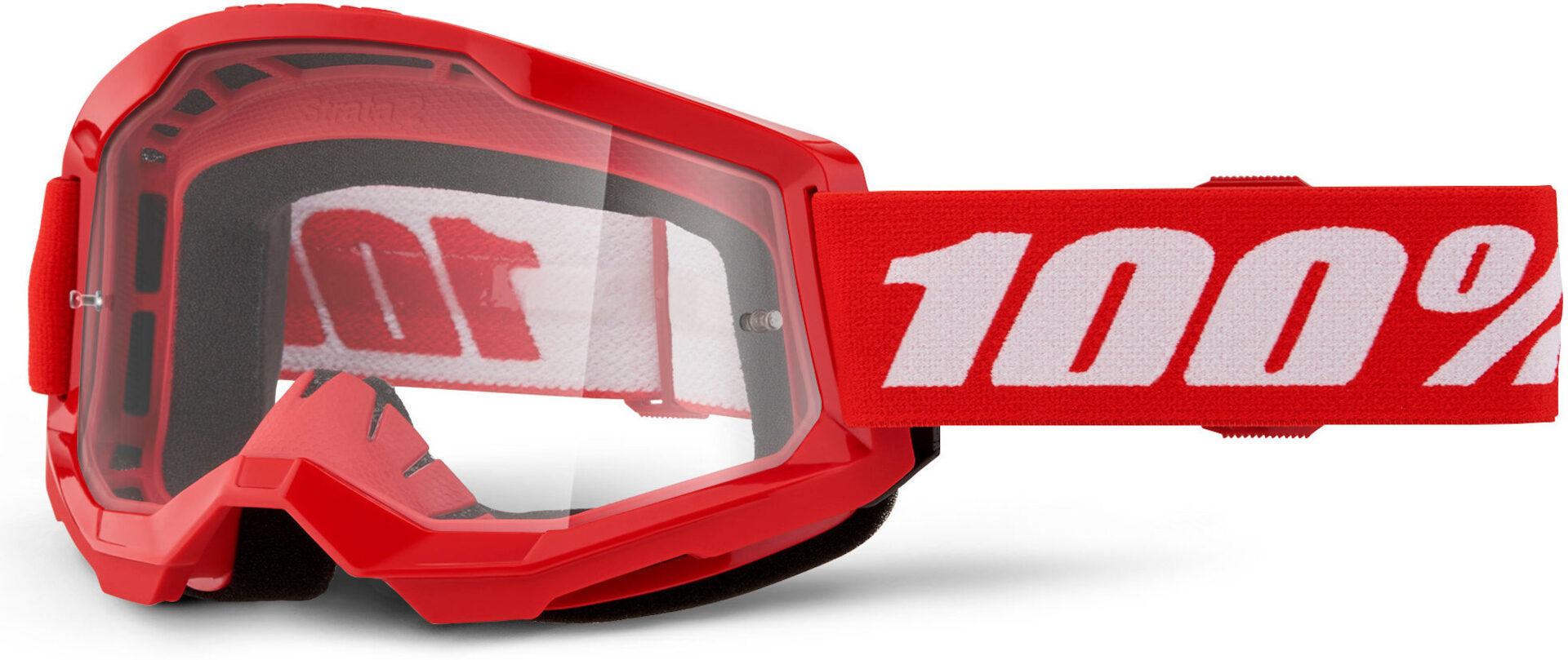 100% Strata 2 Essential Ochelari de motocross Roșu/Alb Figura 1
