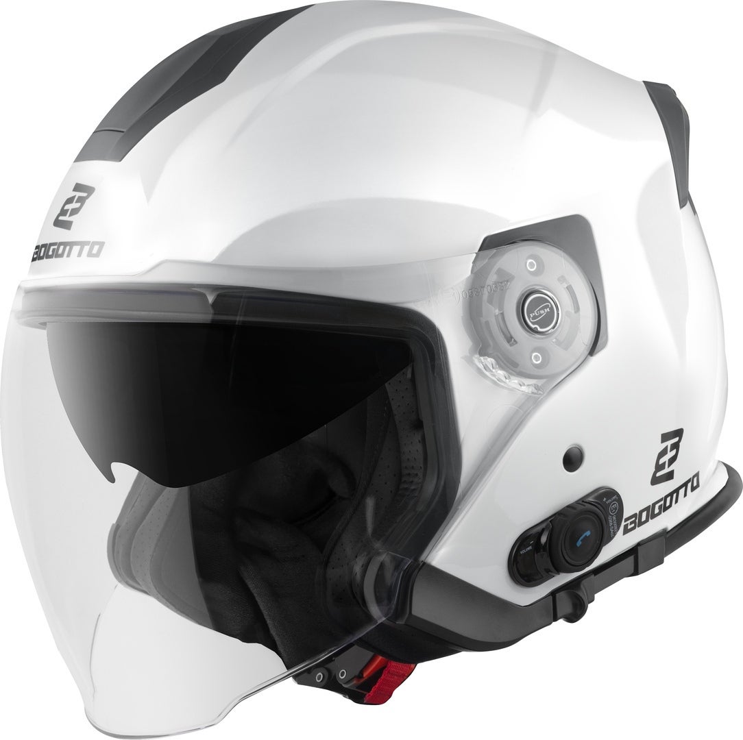 Bogotto H586 BT Solid Bluetooth Jet Helmet white S (55/56) Figure 1