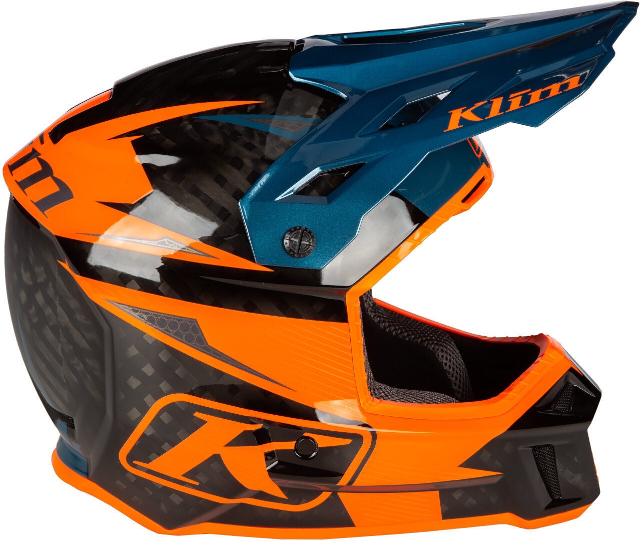 Klim F3 Carbon Pro Casco Motocross Arancione/blu L (58/59) Figura 6