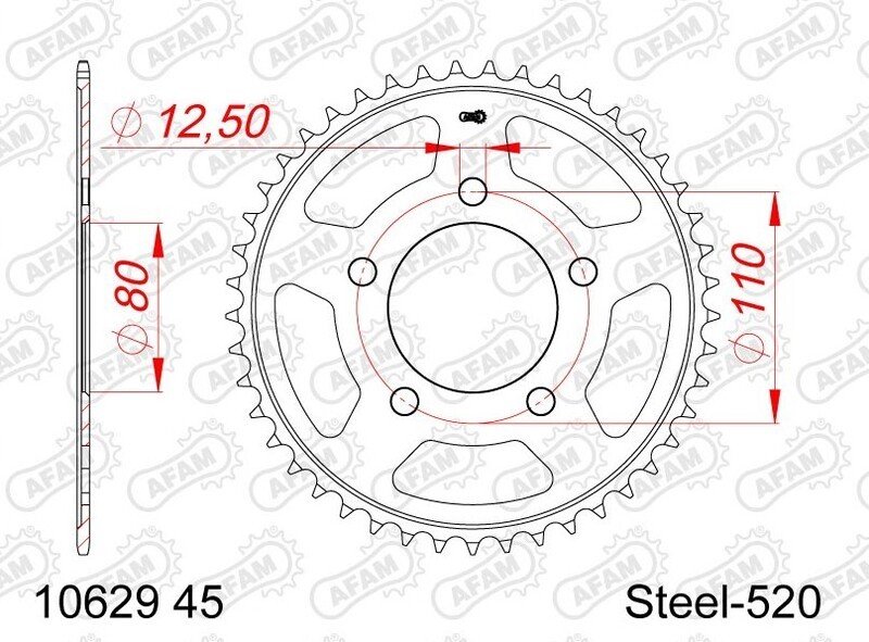 AFAM Kedjekit 520XMR3 16/45-126 - Standard bakre kedjehjul Figur 3