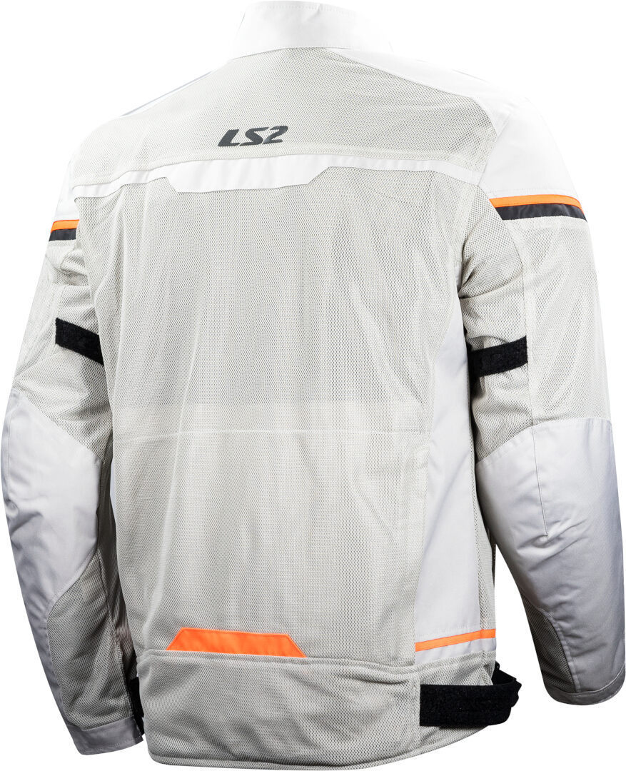 LS2 Riva wasserdichte Motorrad Textiljacke hellgrau/orange 5XL Abbildung 2