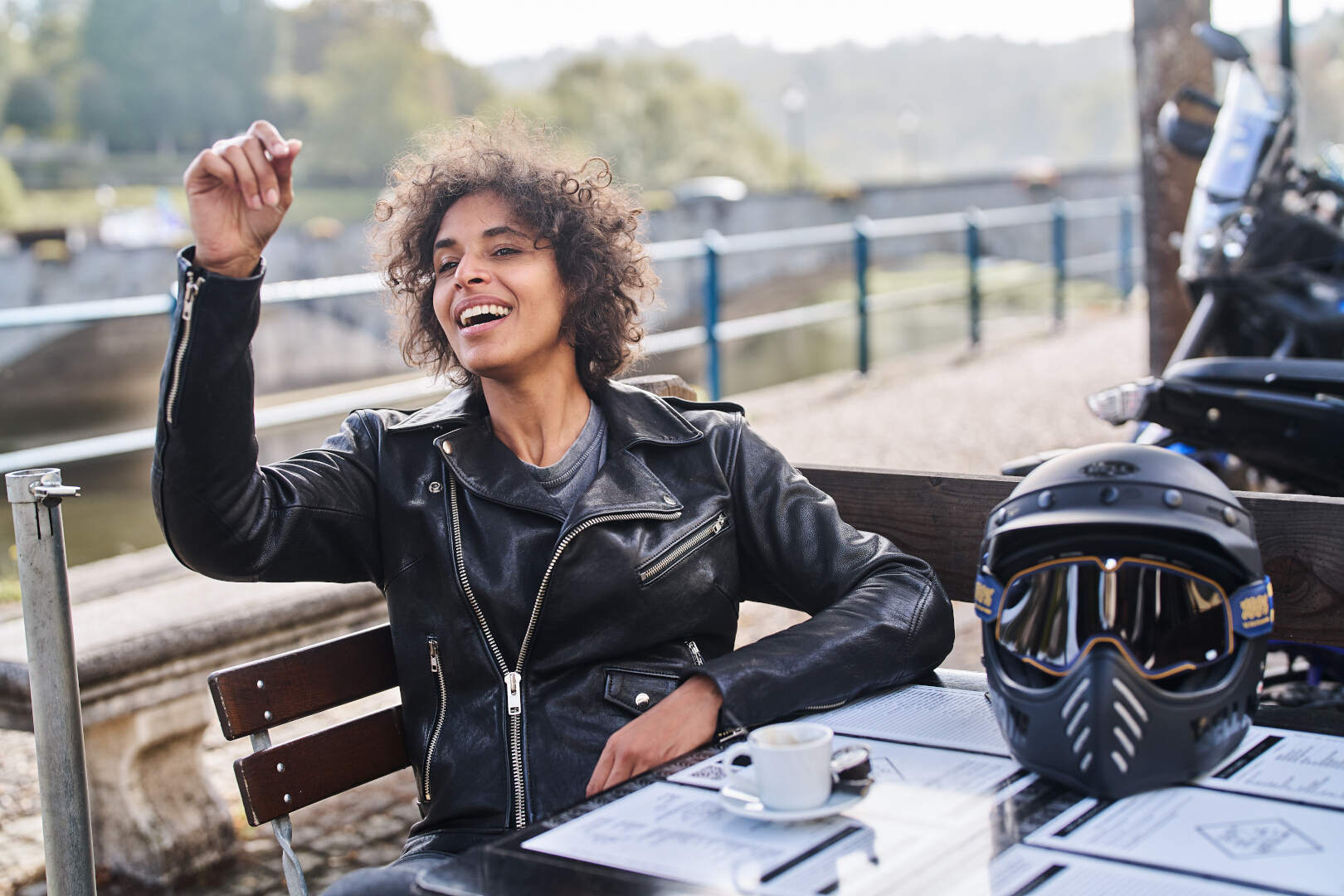 Richa Brighton Damen Motorrad Lederjacke schwarz 42 Abbildung 8