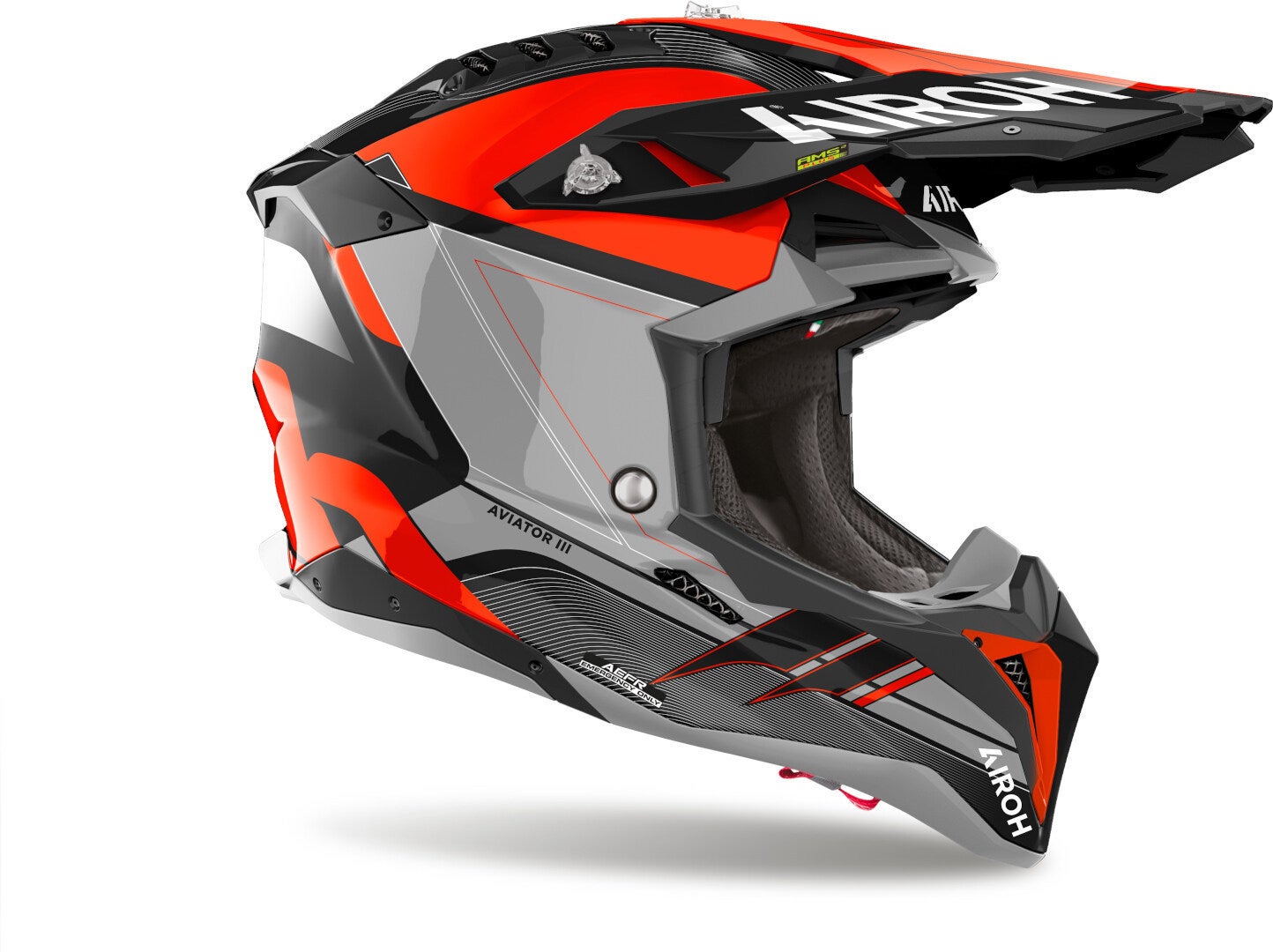 Airoh Aviator 3 Saber Motocross Helm grau/orange M (57/58) Abbildung 2